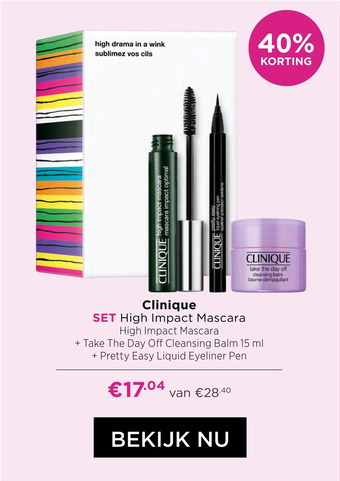 ICI Paris XL Clinique SET High Impact Mascara aanbieding