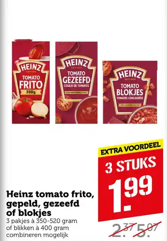 Coop Heinz tomato frito gepeld, gezeefd of blokjes aanbieding