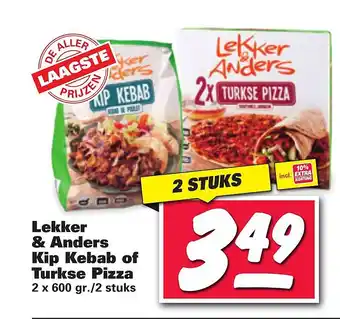 Nettorama Lekker & Anders Kip Kebab of Turkse Pizza aanbieding