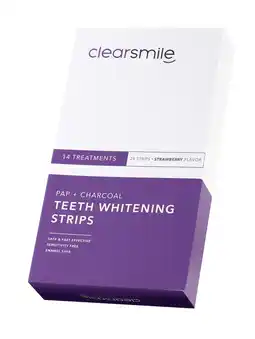 De Online Drogist ClearSmile PAP + Charcoal Teeth Whitening Strips Strawberry 14ST aanbieding