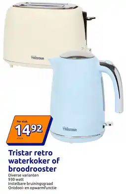 Action Tristar retro waterkoker of broodrooster aanbieding