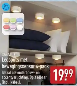 ALDI Ledspots met bewegingssensor 4-pack aanbieding