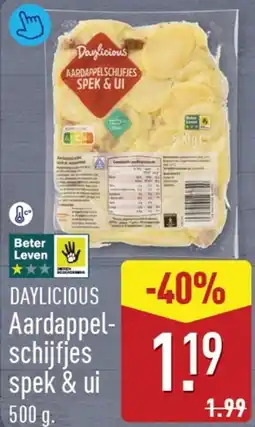 ALDI Daylicious Aardappelschijfjes spek & ui aanbieding
