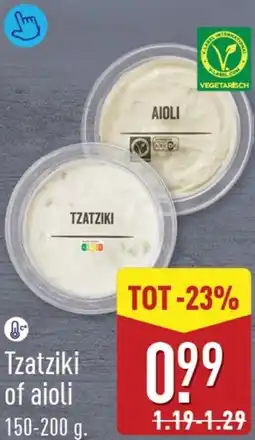 ALDI Tzatziki of aioli aanbieding
