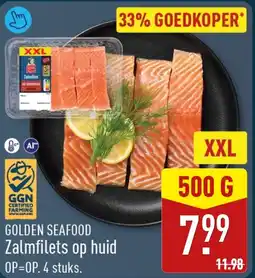 ALDI Golden Seafood Zalmfilets op Huid XXL aanbieding