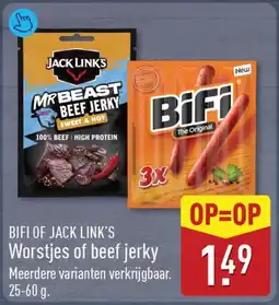ALDI Bifi of Jack Link's Worstjes of Beef Jerky aanbieding