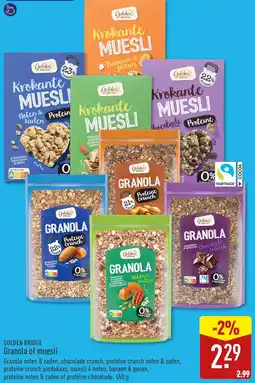 ALDI Golden Bridge Granola of muesli aanbieding