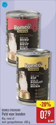 ALDI Romeo Premium Paté voor honden aanbieding