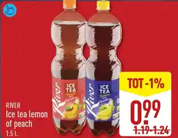 ALDI River Ice Tea Lemon of Peach aanbieding
