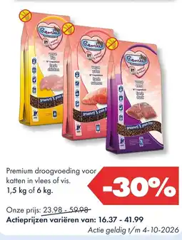 Huisdier Voordeelshop Renska premium droogvoeding voor katten in vlees of vis aanbieding