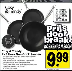 Vomar Voordeelmarkt Cosy & Trendy RVS Hexa Non-Stick Pannen aanbieding