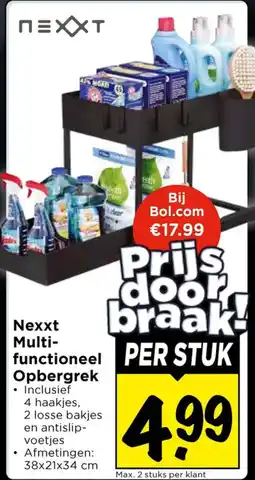 Vomar Voordeelmarkt Nexxt Multi-functioneel Opbergrek aanbieding