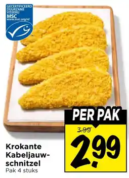 Vomar Voordeelmarkt Krokante Kabeljauwschnitzel aanbieding