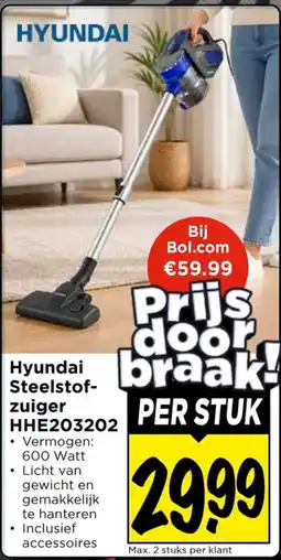 Vomar Voordeelmarkt Hyundai Steelstofzuiger HHE203202 aanbieding