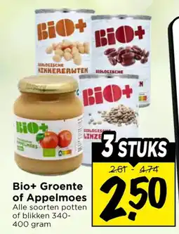 Vomar Voordeelmarkt Bio+ Groente of Appelmoes aanbieding