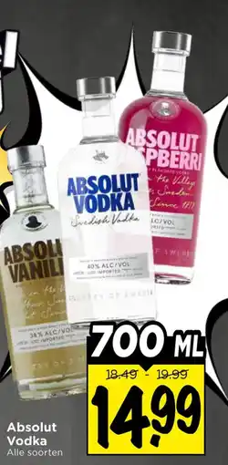 Vomar Voordeelmarkt Alle Absolut Vodka aanbieding