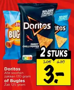 Vomar Voordeelmarkt Alle Doritos of Bugles aanbieding