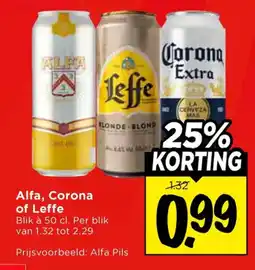 Vomar Voordeelmarkt Alfa, Corona of Leffe aanbieding