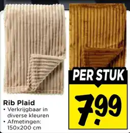 Vomar Voordeelmarkt Rib Plaid aanbieding