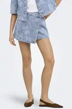 Wehkamp JDY denim gebloemde skort met borduursels - lichtblauw denim aanbieding