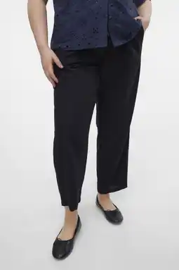 Wehkamp VERO MODA CURVE wide leg highwaist broek zwart aanbieding