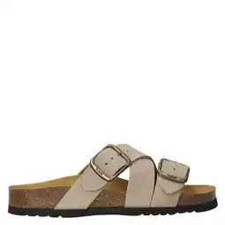 Wehkamp Scholl Selene suède slippers taupe aanbieding