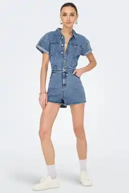 Wehkamp ONLY playsuit medium blue denim aanbieding