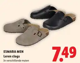 Lidl Esmara Men Leren clogs aanbieding