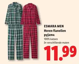 Lidl Esmara Men Heren flanellen pyjama aanbieding