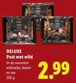 Lidl Deluxe Paté met wild aanbieding