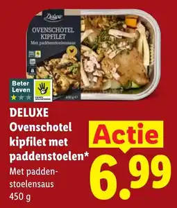 Lidl Deluxe Ovenschotel kipfilet met paddenstoelen aanbieding