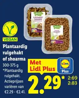 Lidl Plantaardig rulgehakt of shoarma aanbieding