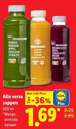 Lidl Alle verse sappen aanbieding
