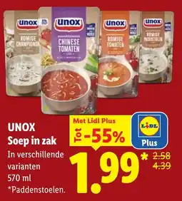 Lidl Unox Soep in zak aanbieding