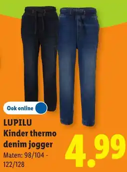 Lidl Lupilu Kinder thermo denim jogger aanbieding