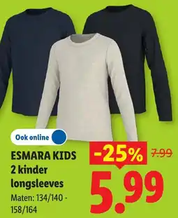 Lidl Esmara Kids longsleeves aanbieding