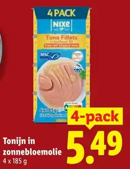 Lidl Nixe Tonijn in zonnebloemolie aanbieding