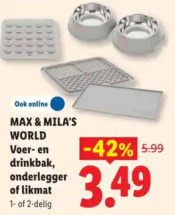 Lidl Max & Mila's World Voer- en drinkbak aanbieding