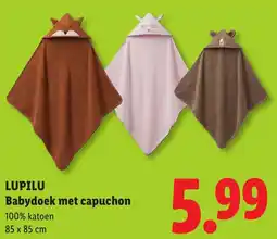 Lidl Lupilu Babydoek met capuchon aanbieding