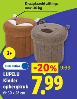 Lidl Lupilu Kinder opbergkruk aanbieding