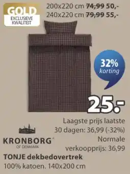 Jysk Kronborg TONJE dekbedovertrek aanbieding