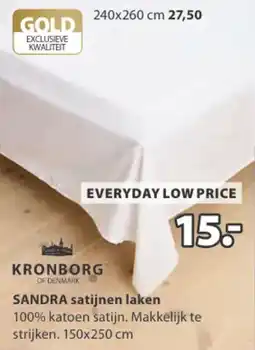 Jysk kronborg sandra satijnen laken aanbieding