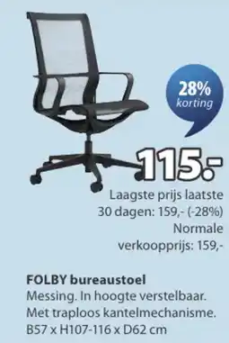 Jysk FOLBY bureaustoel aanbieding