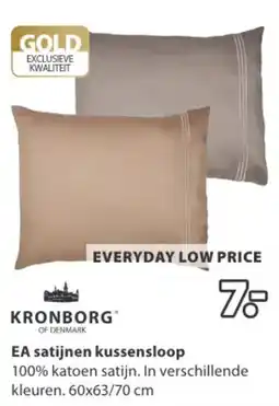 Jysk Kronborg EA satijnen kussensloop aanbieding