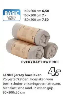 Jysk basic janne jersey hoeslaken aanbieding
