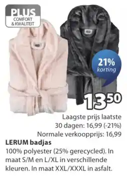 Jysk LERUM badjas aanbieding