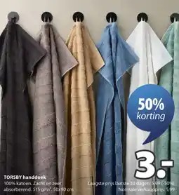Jysk TORSBY handdoek aanbieding