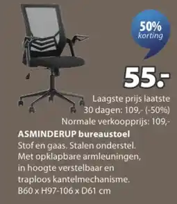 Jysk asminderup bureaustoel aanbieding