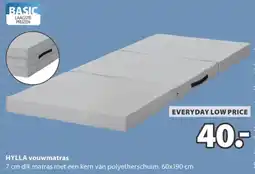 Jysk HYLLA vouwmatras aanbieding