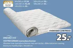 Jysk dreamzone vestrefjorden matrasbeschermer aanbieding